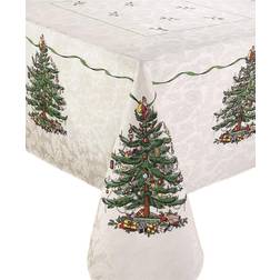 Spode Christmas Tablecloth White, Green, Beige
