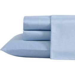 Laura Ashley Solid 800-Thread-Count Queen Bed Sheet Grey, Blue (259.08x)