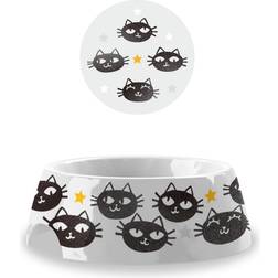 TarHong Matt The Cat Pet Bowl, Small, 5.3" X 1.9"/ 1 Cup, Melamine, Set Of 2