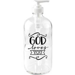 Dexsa God Loves You Glass Soap Dispenser