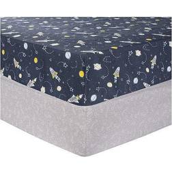 Trend Lab Sammy & Lou Rockets 2-Pack Microfiber Fitted Crib Sheet