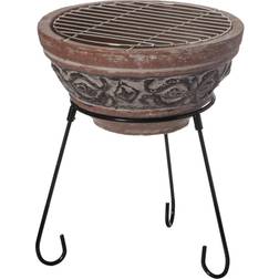 Vintiquewise Indoor and Small Red Grill Clay Fire Pit Stand