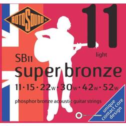 Rotosound Contact Core Phosphor Bronze Light Gauge Acoustic Guitar Strings (11 15 22 30 42 52)