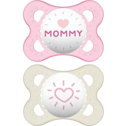 Mam Love & Affection Pacifier 0-6 Months 2ct Pink