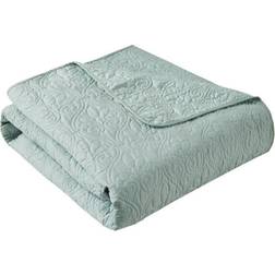 Madison Park Essence Mansfield Oversized Quilted Blankets Turquoise