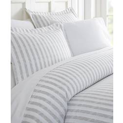 iEnjoy Home Comfort Premium Ultra Soft Puffed Rugged Stripes Duvet Cover Grey (284.48x248.92cm)