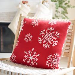 Safavieh Snowflake Square Complete Decoration Pillows Red, White (50.8x50.8)