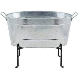 Achla Designs 24 W Steel Classic Oval Galvanized Tub With