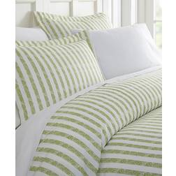 iEnjoy Home Simply Soft 3 Puffed Rugged Stripes Duvet Cover Green