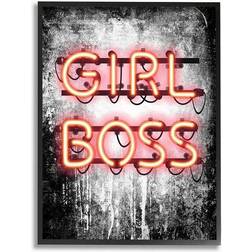 Stupell Industries Decor Girl Boss Neon Wall Framed Art