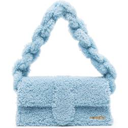 Jacquemus Le Bambidou shearling shoulder bag blue One Size