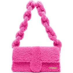 Jacquemus Le Bambidou shearling shoulder bag pink One Size