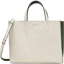 Marni Uld Stilfuld Bianco-Verde Skuldertaske - Hvid