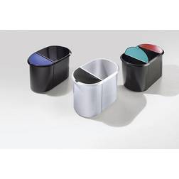 Helit Waste bin system, DUO, black lid, 2