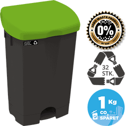 Nordisk Microfiber NRW Sort Affaldsspand pedal 25L, 1 stk Grønt låg - 1