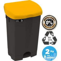 Nordisk Microfiber NRW Sort Affaldsspand pedal 50 L, Gult låg - 1