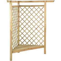 vidaXL Corner Pergola with Bench 166x81x174 Impregnated