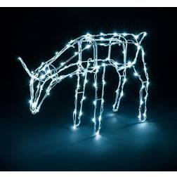 Christow Light Up Reindeer Flashing White Christmas Lamp 76cm