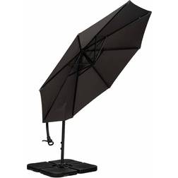 Royalcraft Grey 3m Deluxe Pedal Operated Rotational Cantilever Over Hanging Powder Coated Parasol