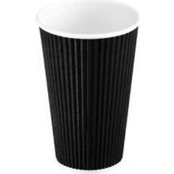 Multi Kaffebæger 400 ml 16 oz, Pap Ripple Wall sort 25 stk/ps