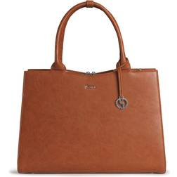 Socha Business Bag Straight Line, 15.6" laptop bag for women -Cognac