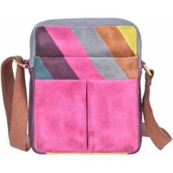 Greenburry Umhängetasche Leder 22x27cm - Pink Bunt