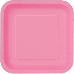 Unique 14 Hot Pink Square 9" Plates