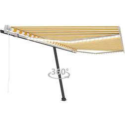 vidaXL Automatisk markis vindsensor gul/vit