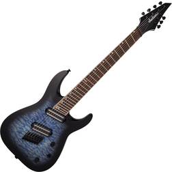 Jackson X Series Soloist Arch Top Slatx7q Ms 7-String Multi-Scale Electric Guitar Transparent Blue Burst