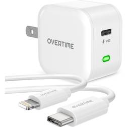 Overtime MFi Certified Charging Set for Apple iPhone 11/12/13 (USB-C Cable & 20W Wall Charger)