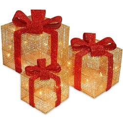 National Tree Company 3-Piece Pre-Lit Led Gift Box Set Decoration