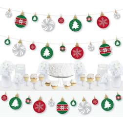 Big Dot of Happiness Ornaments Holiday and Christmas Party DIY Decorations Clothespin Garland Banner 44 Pieces