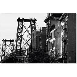 Trademark Fine Art 'Williamsburg Bridge' 22" Framed Art