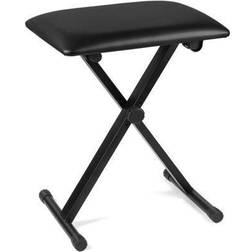 Flexzion Piano Bench Keyboard Bench Height Adjustable Foldable X-Style Padded Stool Chair Seat Cushion With Anti-Slip Rubber Feet Perfect for Kids, Adult