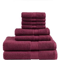 Madison Park 8pc Cotton Bath Towel Red (137.2x76.2cm)