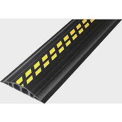 PVC cable duct, LxWxH 1500 x 200 x 35 mm, black yellow