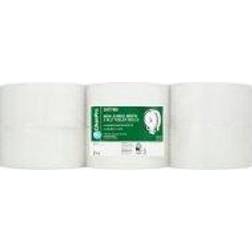 Clean Pro 12 Mini Jumbo White Toilet Rolls 2 Ply