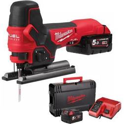 Milwaukee M18FBJS-502X M18 FUEL Bodygrip Jigsaw with 2x 5ah Batteries