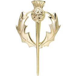 Gemondo Marcasite Thistle Brooch 18ct Gold