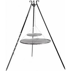 CookKing Schwenkgrill 180 cm Doppelrost aus Rohstahl 80 cm + 40 cm