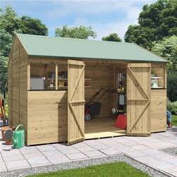 BillyOh 10 Pressure Treated Shed - Expert Reverse Workshop Shed (Building Area )