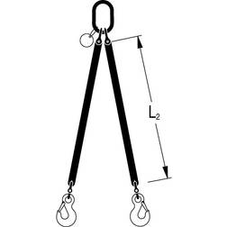 Round sling suspension set, length 1 m, 1-leg, violet