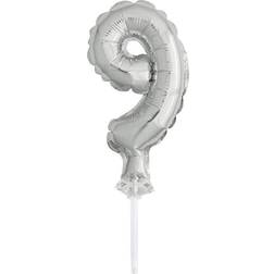 Unique ‎AN_9_Number_Foil_Cake_Topper_Silver Cake Decoration