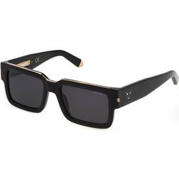 Police SPLE 14 0BLK, SQUARE Sunglasses, MALE