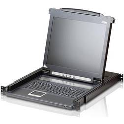 Aten 19" Bildskärm Single Rail LCD Console PS/2-USB VGA CL1000 Svart