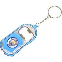 Manchester City FC Official Crest Design Bottle Opener Keyring With Torch