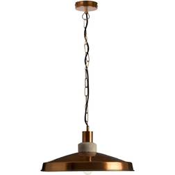 Premier Housewares Copper and Wood Light Pendant Lamp