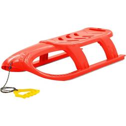 vidaXL Traîneau pour Enfants Luge Glisseur de Neige Ensemble de Jouet d'Extérieur Tout-petit Corde de Traction Rouge 102,5x40x23 cm Polypropylène