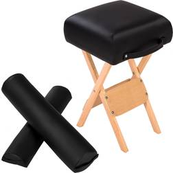 tectake Massageudstyr 1 skammel + 2 ruller - Sort