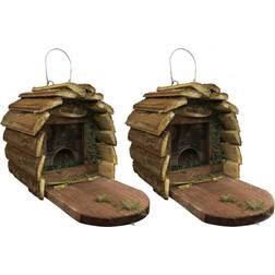 Selections Set of 2 Wooden Wildlife Squirrel Feeders